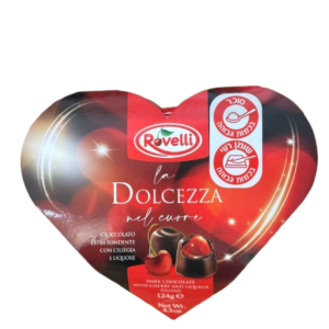 פרליני שוקולד מריר במילוי דובדבן 124 גרם