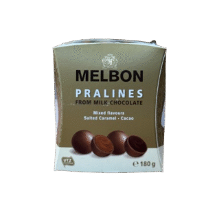 פרליני שוקולד חלב קרמל מלוח 180 גרם